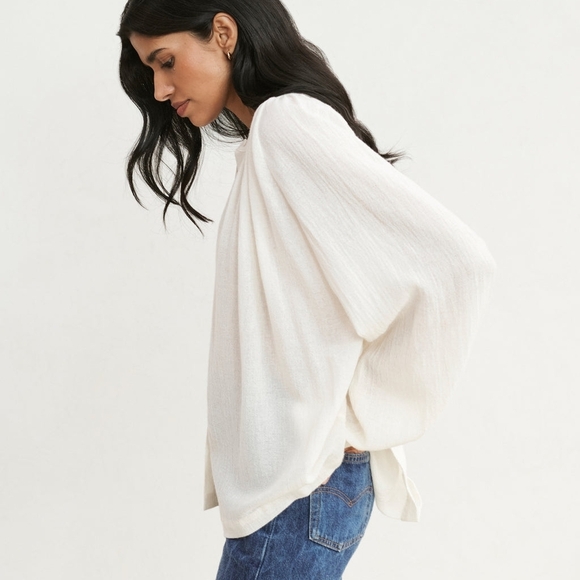 Jenni Kayne Long-Sleeve Willow Blouse in Ivory size XL NWT - Picture 4 of 11